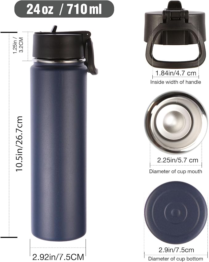 Volhoply 24oz Insulated Water Bottle - Image 2