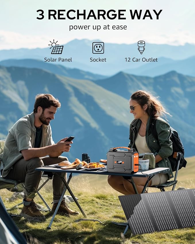 Solar Powered Generator 200W Peak/100W Rated, Portable Solar Generator Power - Image 4