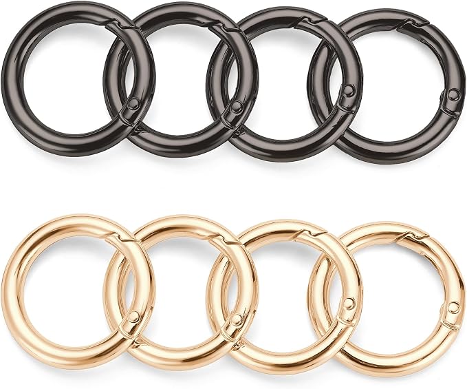 Gkeygo Key Ring Clip, 4/5 Inch Keychain Rings, 8 Pack Round Carabiner Clip - Image 9