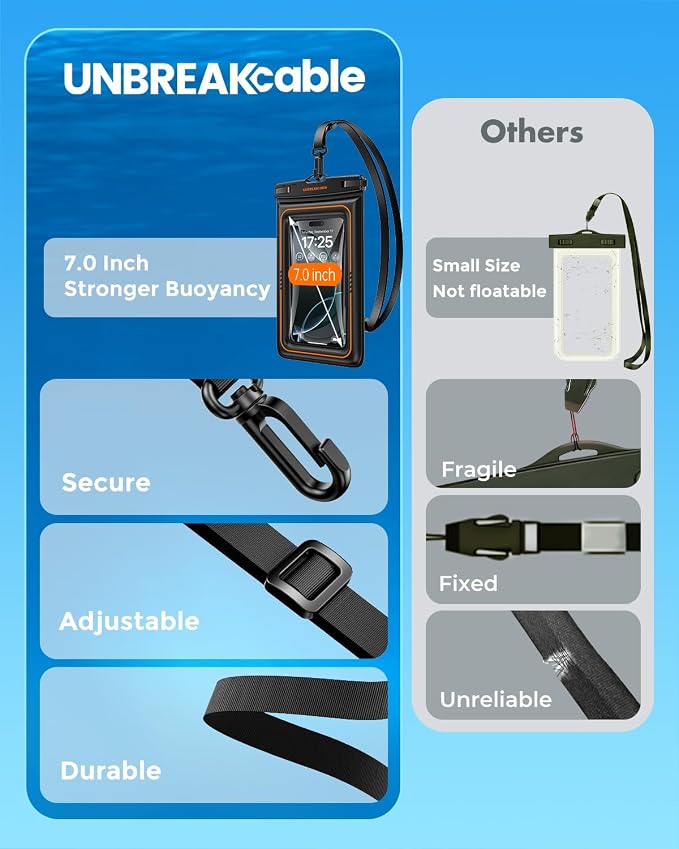 UNBREAKcable Floating Waterproof Phone Pouch 2 Pack, IPX8 Waterproof Phone Case - Image 7