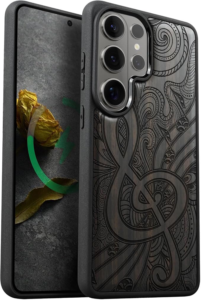 Carveit Magnetic Wooden Case for Samsung Galaxy S26 Ultra Case 2026, TPU by Carveit