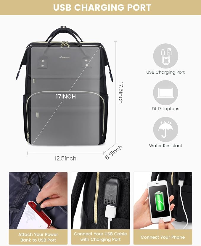 LOVEVOOK 17.3 Inch Laptop Backpack, Large Travel Backpack - Image 6