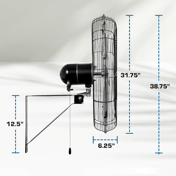 Hurricane 30" Pro Commercial Grade Oscillating Wall Mount Fan, or Workshop - Image 3