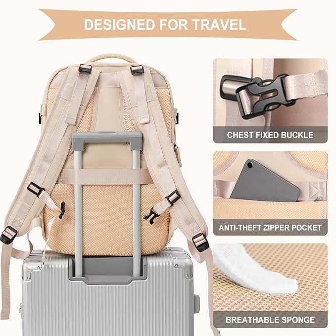 coowoz Large Travel Backpack For Women Men, Carry On Backpack, Hiking Backpack - Image 7