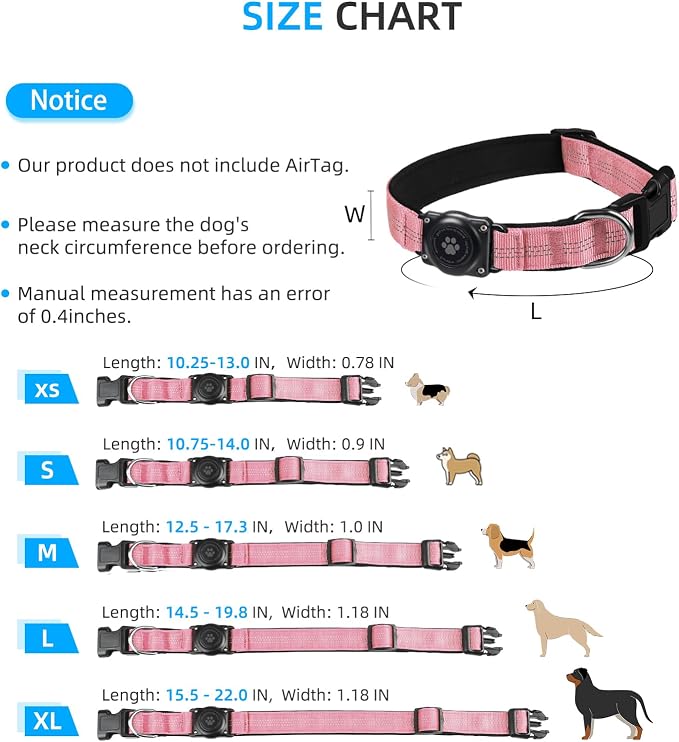 Upgraded AirTag Dog Collar, IP68 Waterproof Air Tag Dog Collar Holder, - Image 6