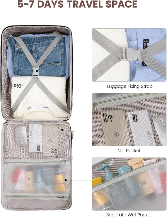 LOVEVOOK 40L Travel Backpack for Women & Men, Airline Approved Carry On Luggage - Image 9