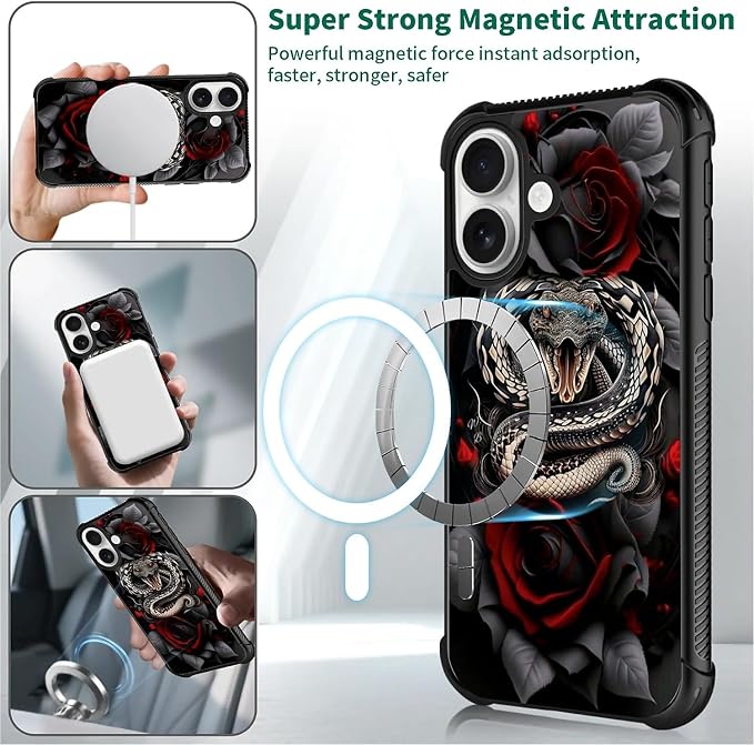 for iPhone 17 Case, for MagSafe Graphic Design for Girl Boy Soft Silicone Hard - Image 5
