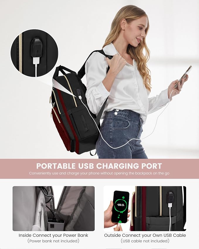 LOVEVOOK Laptop Backpack Purse for Women, 15.6" Laptop Bag for Travel - Image 4