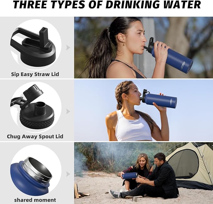 40oz Insulated Water Bottle, BPA Free&Leak Proof, Stainless Steel Water Flask - Image 3