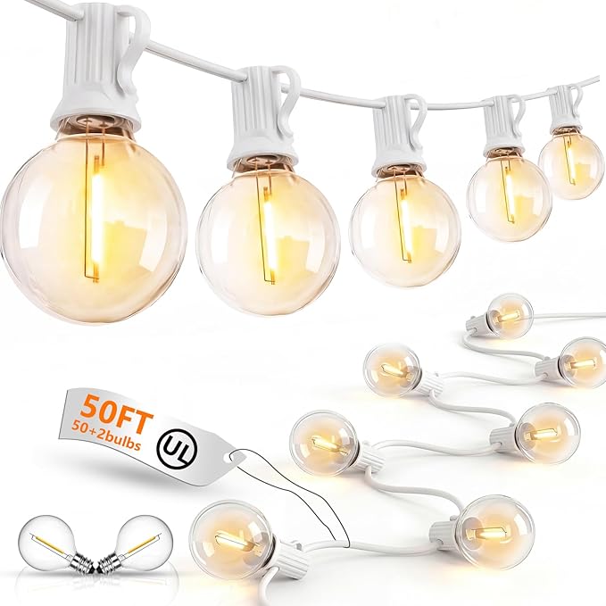 GOOTHY LED Outdoor String Lights Waterproof, 50Ft G40 Globe Patio Light Plug in by Goothy