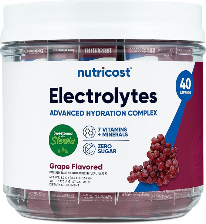 Nutricost Electrolytes Complex, Grape Flavored, 40 Stickpacks by Nutricost