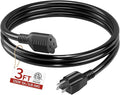 18/3 Indoor Extension Cord 3 FT, 3 Prong Power Cable, Suitable by Skrizcable