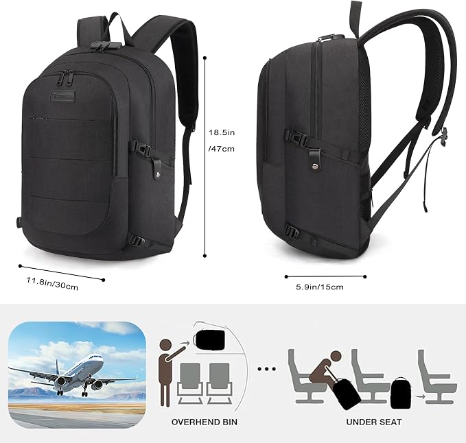 Tzowla Travel Laptop Backpack Water Resistant Anti-Theft Bag - Image 6