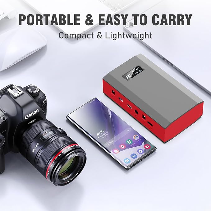 Portable Solar Power Bank with AC Outlet 65W 110V External Battery Pack - Image 3