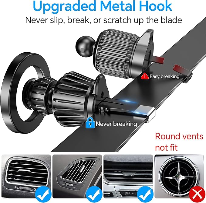 Kaistyle for Magsafe Car Mount【20 Strong Magnets】Magnetic Phone Holder for Car - Image 6
