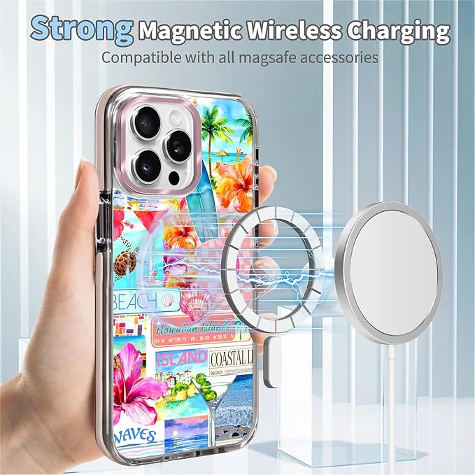 Case for iPhone 13 Pro Max, Coastal Beach Cover Coquette Collage Phone Case - Image 4