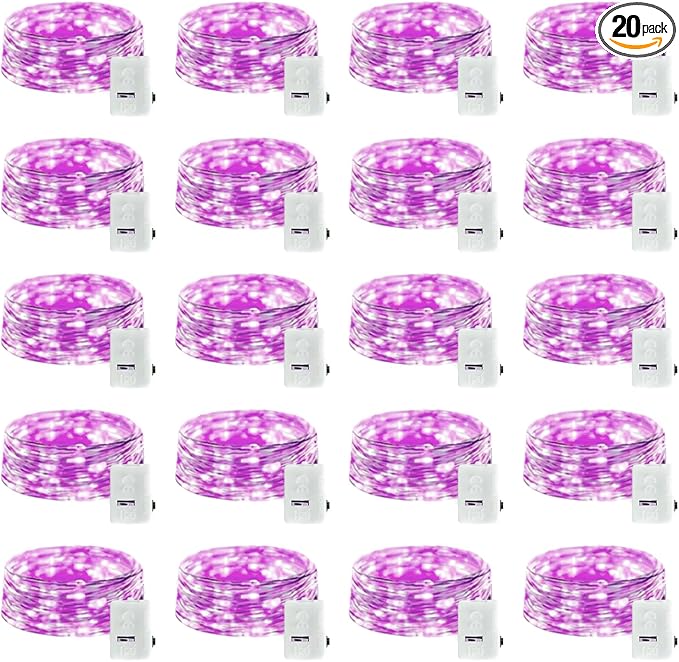 20 Pack LED Fairy Lights Battery Operated, 3 Features Blinking Slowly Blinking by Adamonda
