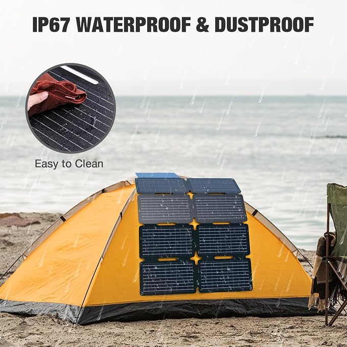 GRECELL 80W Foldable Solar Panel, Portable Solar Charger - Image 4