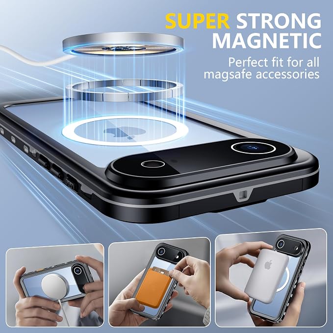 Red2Fire for iPhone Air Case Waterproof, Phone Case 6.5" Black/Clear - Image 4