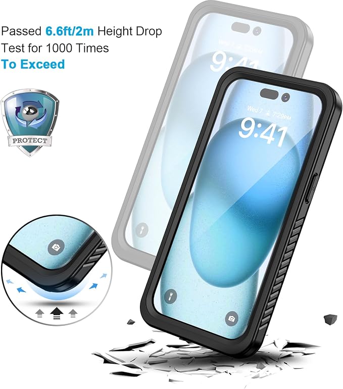 Lanhiem for iPhone 15 Case, IP68 Waterproof Dustproof Shockproof for iPhone 15 - Image 5