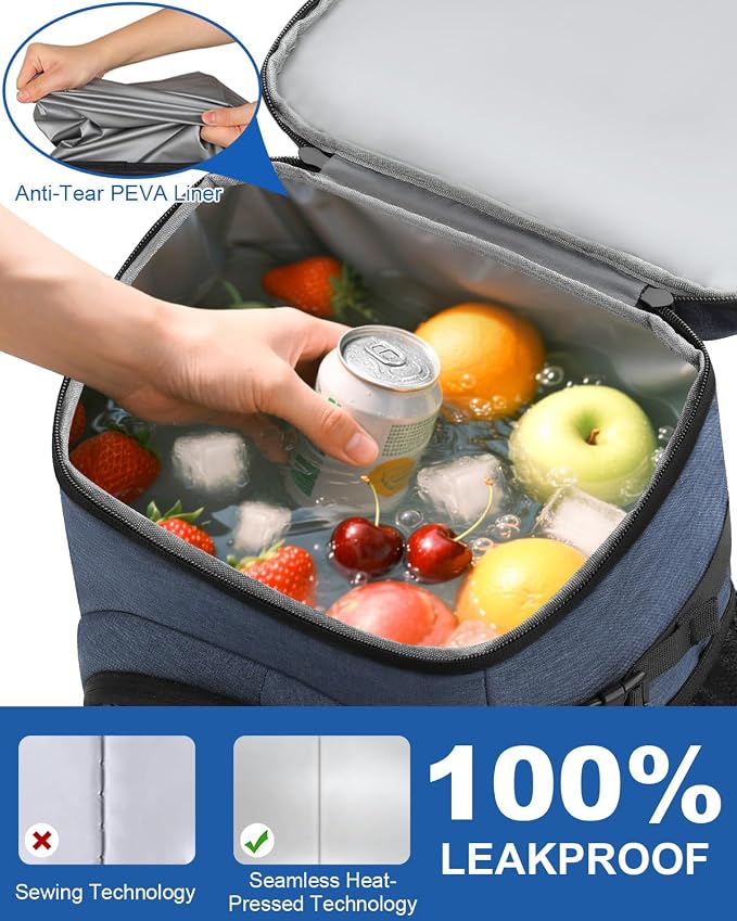 Pritent Cooler Backpack for Men Women Insulated Waterproof Backpack Cooler Leak - Image 4