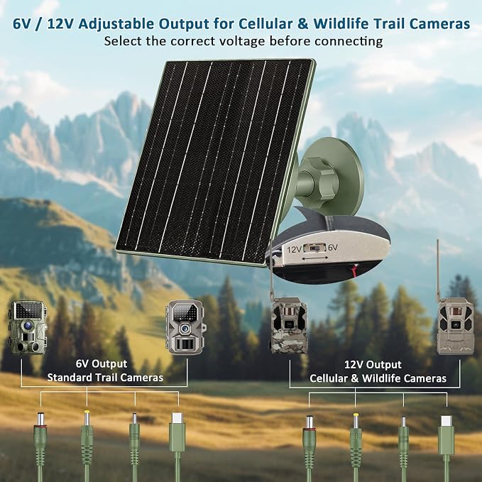 Zivif Solar Panel for Trail Camera, 10W Solar Charger Built-in 10400mAh - Image 5