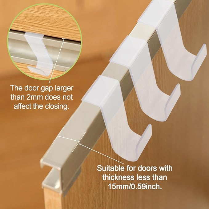 10PCS Over Cabinet Door Hooks Plastic Over The Door Single Hooks Space-Saving - Image 4