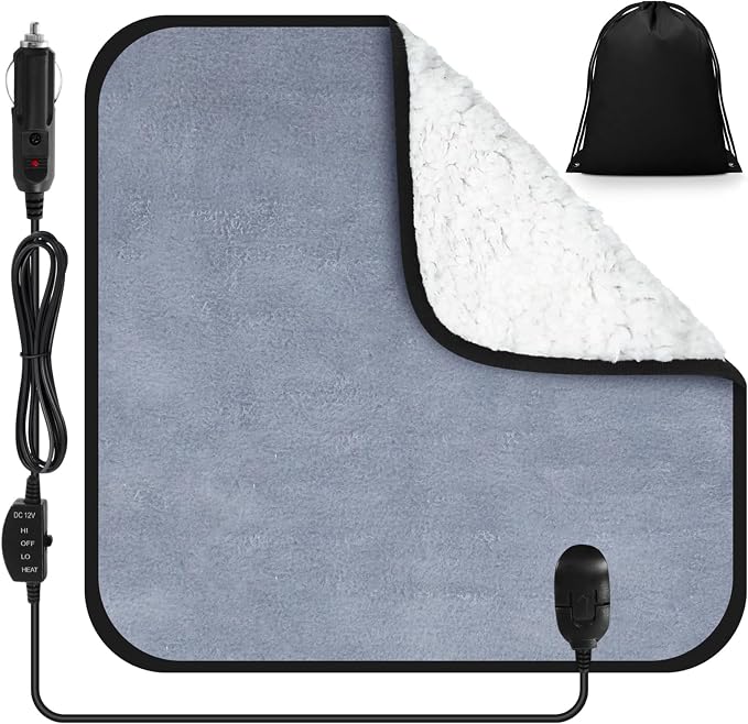 Tuanse 16 x 16 Inches Car Electric Blanket 12 Volt Heated Car Blanket by Tuanse