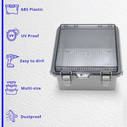MAKERELE Small Junction Box Plastic Hinged Cover Transparent Lid IP67 Outdoor - Image 6
