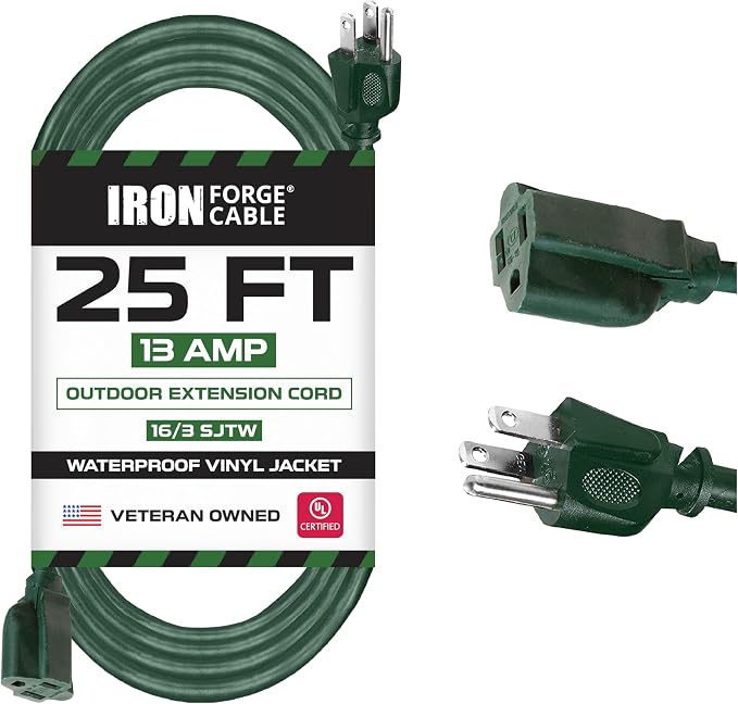 Iron Forge Cable Weatherproof 25 Ft Outdoor Extension Cord by IronForgeCable