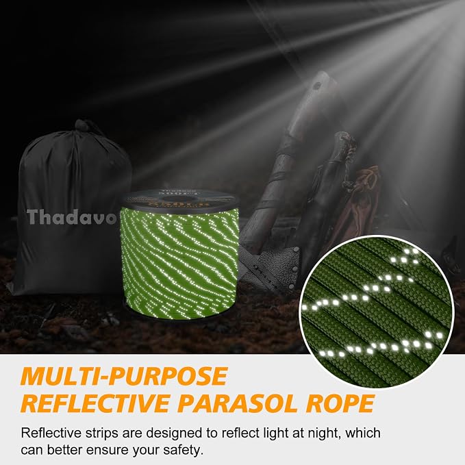 850Ib Reflective Paracord Rope, 50/100/200/500/1000ft 4MM 11 Strand Parachute - Image 5