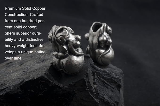 Copper Paracord Bead, 0.49x0.86x0.9 in, 0.39 oz, Handcrafted Knife Lanyard - Image 5