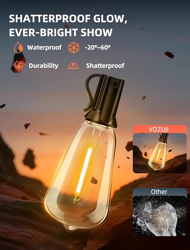 Outdoor Patio String Lights 200ft: ST38 LED Shatterproof Bulbs 3 Modes Button - Image 3