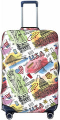 USA Landmarks Print Elastic Luggage Cover, Suitcase Protector by XBFCDN