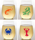 Set of 4 Shatterproof Designer 16 oz Plastic Wine Glasses MADE in the USA by Unknown