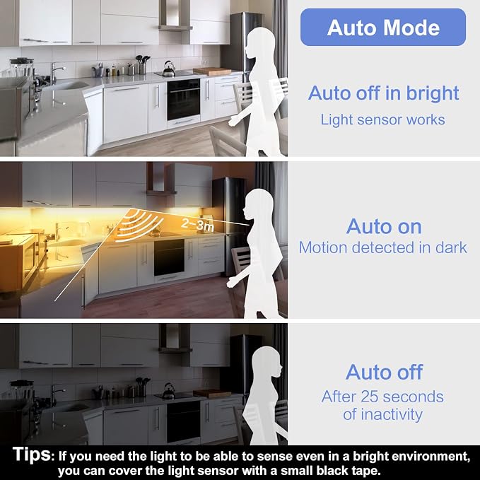 WOBANE Rechargeable Motion Sensor Strip Light, LED Closet Lights, Upgraded - Image 3