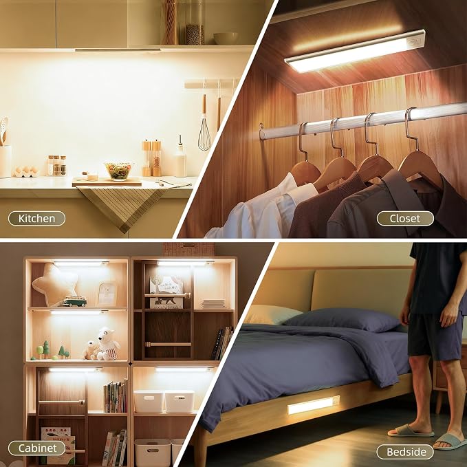 14inch Under Cabinet Lighting, 4 Pack Rechargeable Motion Sensor Light Indoor - Image 2