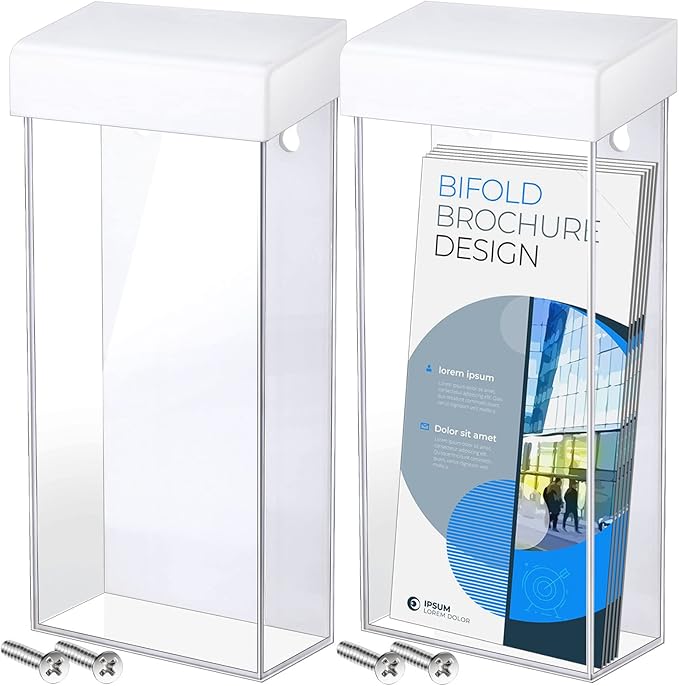 Remerry 4 Pieces Acrylic Outdoor Brochure Holder 4 x 9 Inch Waterproof Wall by Remerry