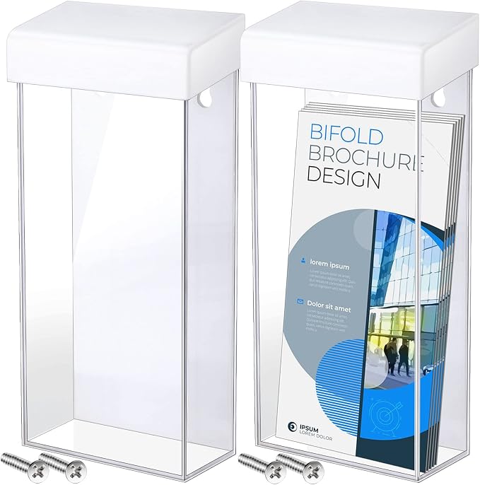 Remerry 2 Pieces Acrylic Outdoor Brochure Holder 4 x 9 Inch Waterproof Wall by Remerry