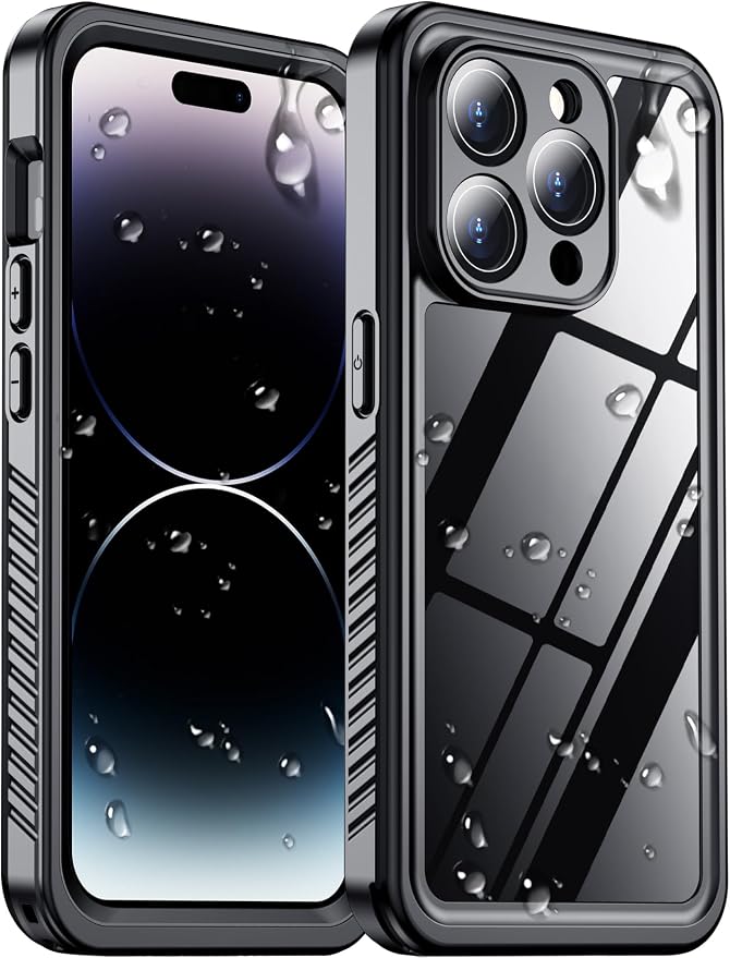 Temdan Compatible with iPhone 14 Pro Max Case Waterproof, Built-in Screen & by Temdan