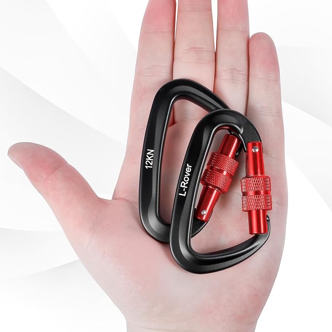 3 Heavy Duty Carabiner Clips 12kN-Lightweight Locking Carabiners - Image 2
