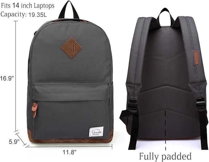 Backpack for Men Women, VASCHY Classic Water-resistant Lightweight Travel - Image 3