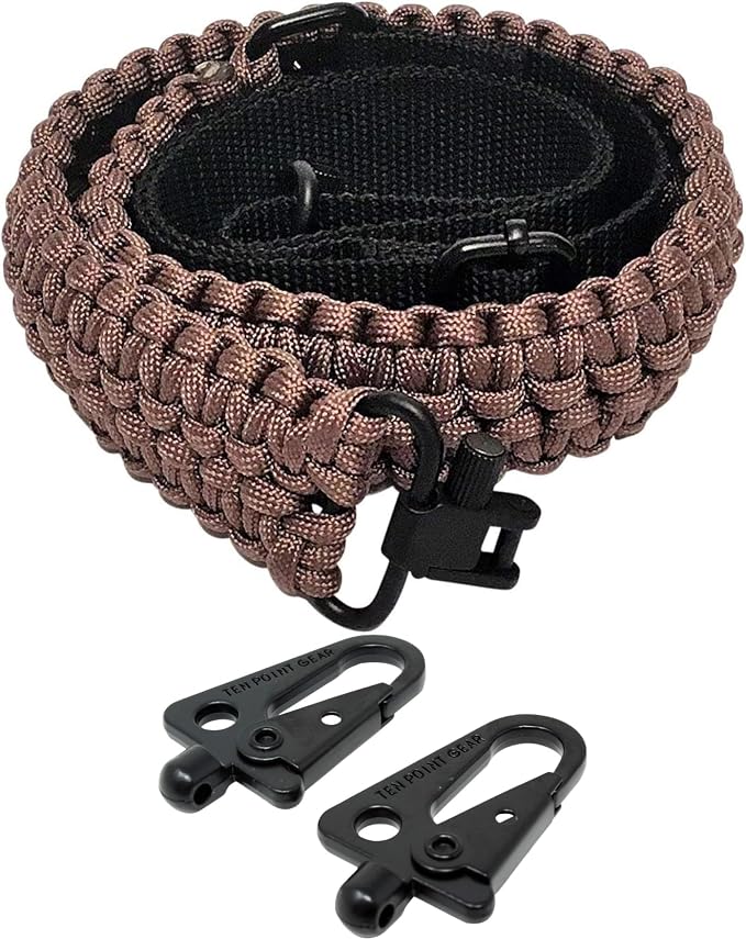 Extra Wide Gun Sling Paracord 550 Adjustable w/Swivels by Ten+Point+Gear
