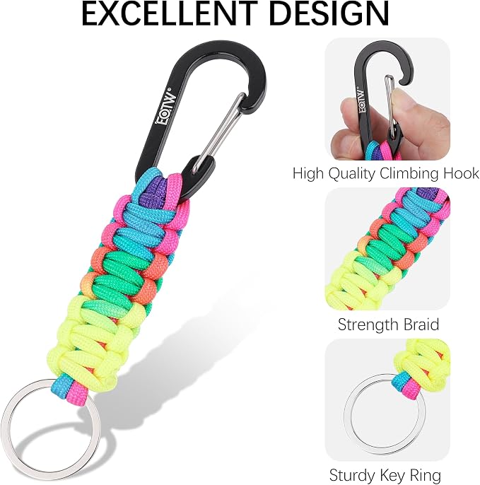 EOTW Paracord Keychain for Men Women Paracord Carabiner Backpack Keychain - Image 7