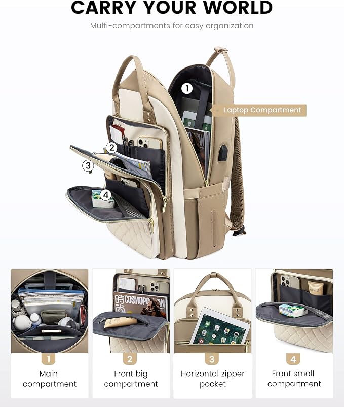 LOVEVOOK Laptop Backpack for Women, Stylish Backpack Purse - Image 3