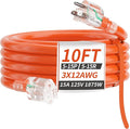 PlugSaf 10 FT 12/3 Gauge Extension Cord Outdoor by PlugSaf