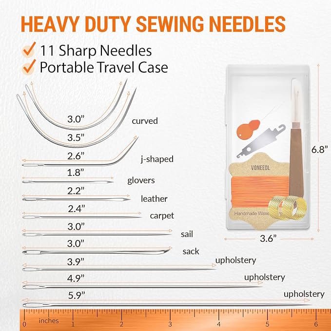 Upholstery Repair Kit: Waxed Sewing Thread & Heavy Duty Needles - Image 4