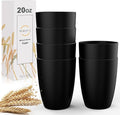 Wrova Wheat Straw Cups 6 PCS Good Alternative to Plastic Reusable Cups 20 oz by WROVA