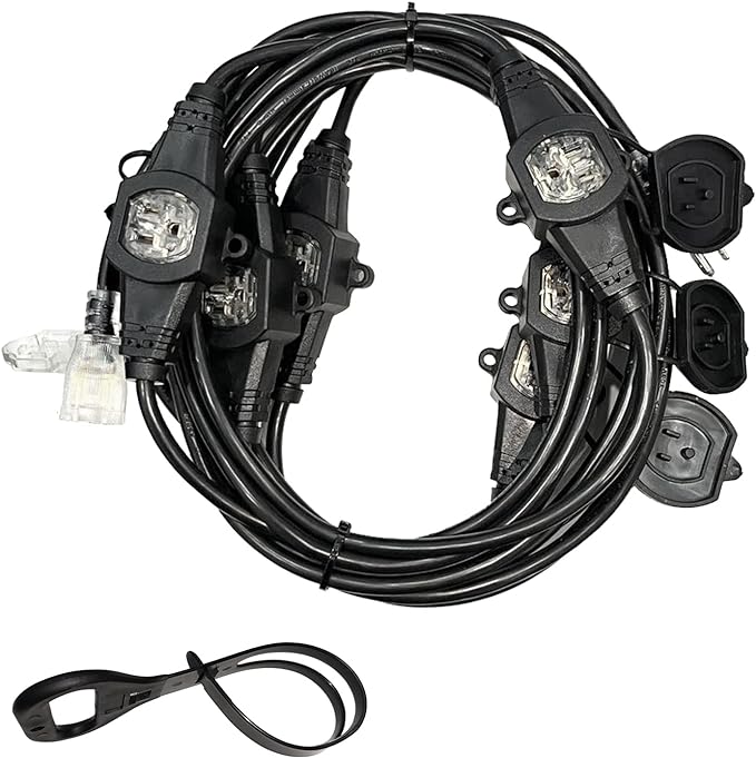 25FT Power Extension Cord 3 Prong, 16 Gauge SJTW 5-15R Cable Male Plug to by oviitech