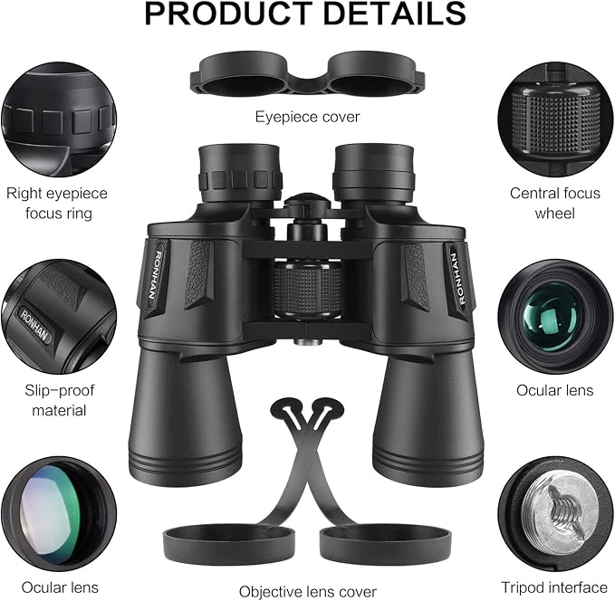 RONHAN Binoculars for Adults High Powered, Military HD Professional/Daily - Image 4